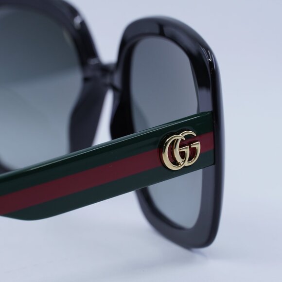 ?️ New Gucci GG0713S 006 Sunglasses - Black/Green Frame, Grey Gradient Lenses main image 5